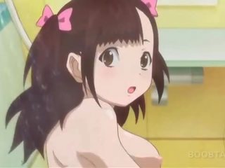 Vannituba anime täiskasvanud film koos süütu teismeline alasti beib